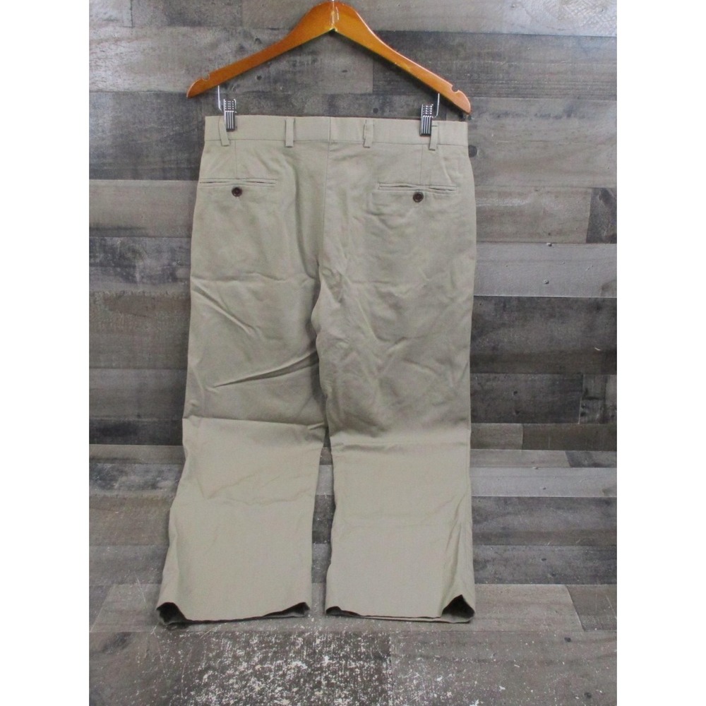 Brooks Brothers Pants 32x32 Beige Wool Viscose Acetate Flat Front Straight Leg - Picture 2 of 16